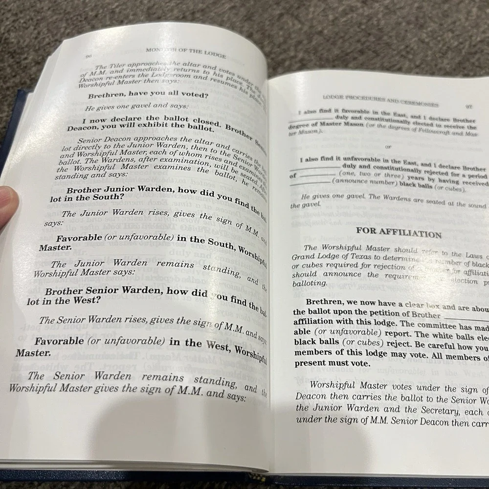 Monitor of the Lodge Grand Lodge of Texas AF & AM Masonic Handbook 2008 Revised
